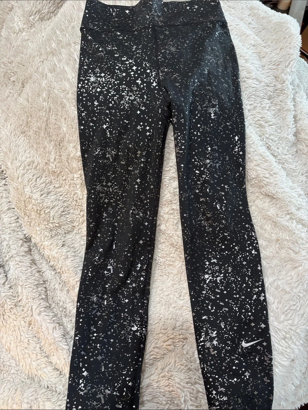 Nike Black Leggings with White Splatter Print
